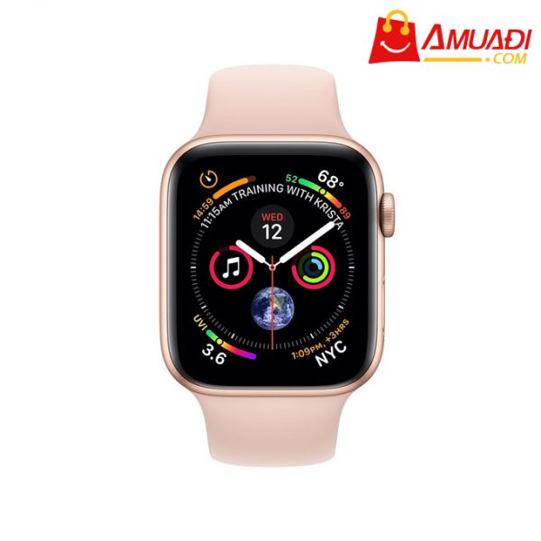 [A702] Apple Watch Series 4 GPS, 40mm viền nhôm vàng dây cao su hồng MU682VNA