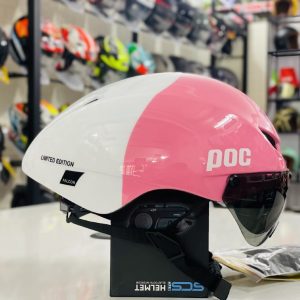 [A1267] Nón thể thao POC Falcon có Kính: Trắng Hồng - White Pink